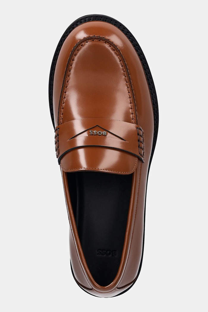 Mocasini de piele Eleri BOSS 50548761.226 maro