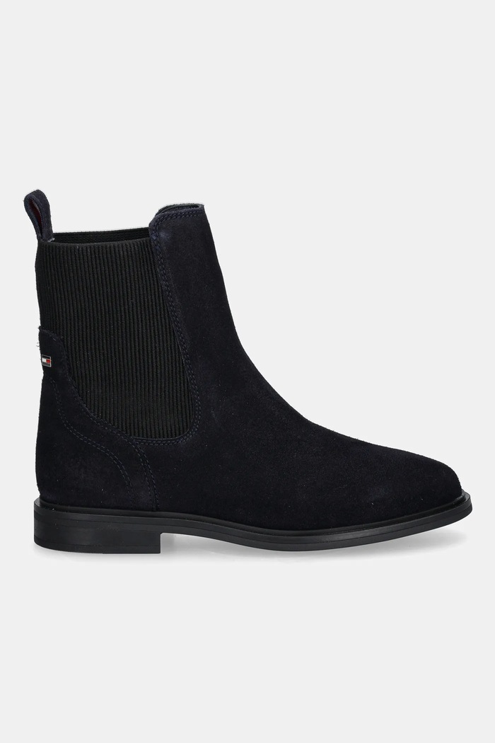 Semišové topánky chelsea Tommy Hilfiger FLAG SUEDE CHELSEA BOOT FW0FW08780 tmavomodrá AW25