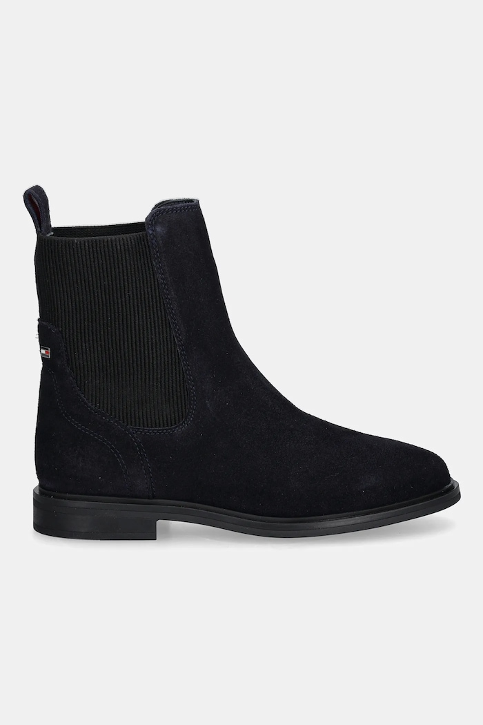 Semišové topánky chelsea Tommy Hilfiger FLAG SUEDE CHELSEA BOOT FW0FW08780 tmavomodrá AW25