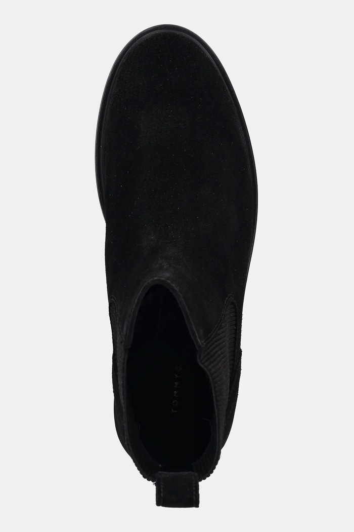 Semišové topánky chelsea Tommy Hilfiger FLAG SUEDE CHELSEA BOOT čierna FW0FW08780