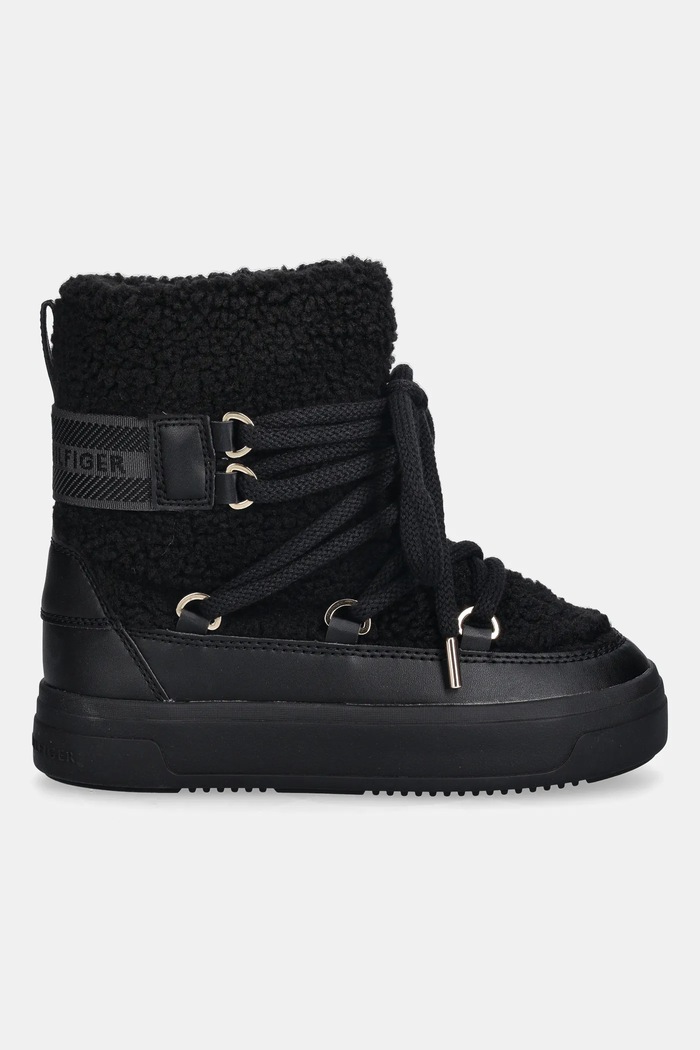Sněhule Tommy Hilfiger FAUX SHEARLING SNOWBOOT FW0FW08788 černá NC25