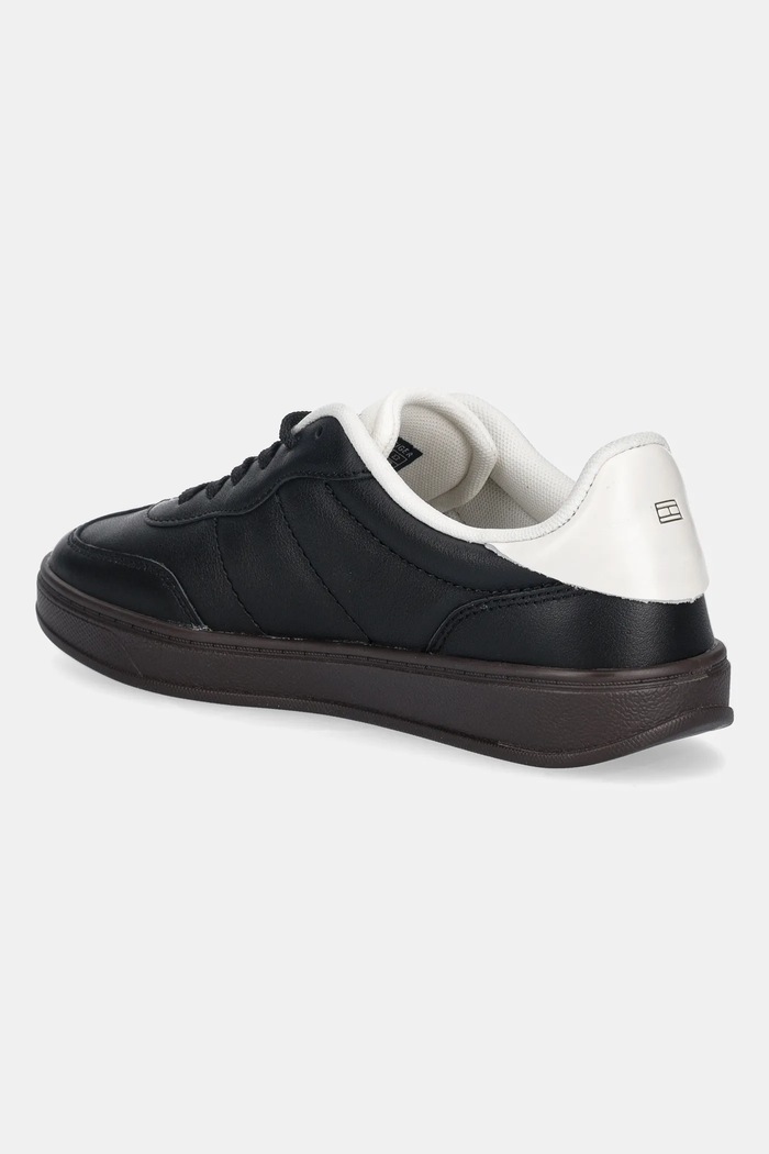Obuv Kožené tenisky Tommy Hilfiger TH HERITAGE SNEAKER SHINY FW0FW08823 čierna