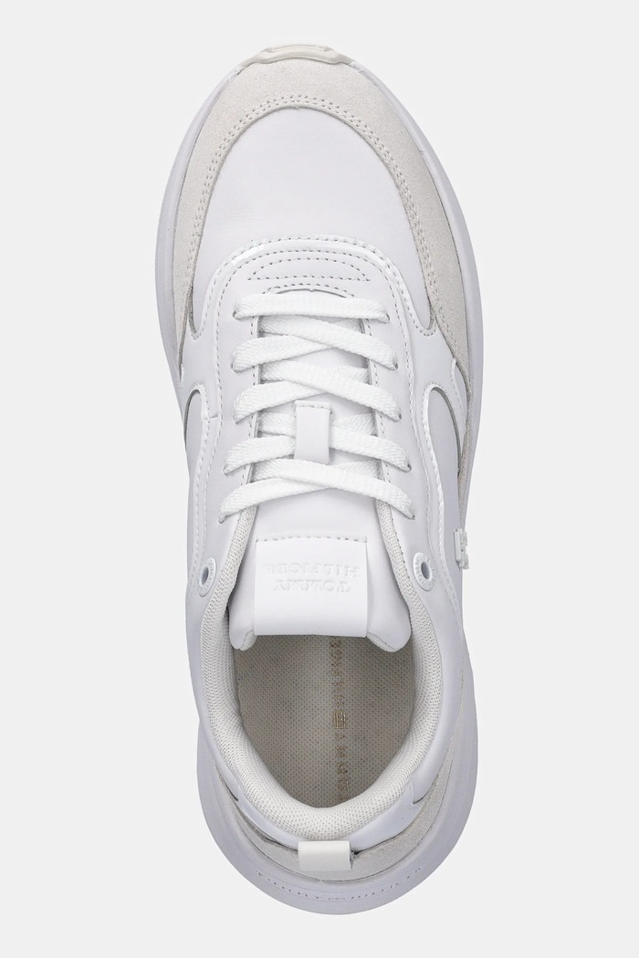 Tommy Hilfiger sneakersy skórzane TH CHUNKY RUNNER PATENT biały FW0FW08840