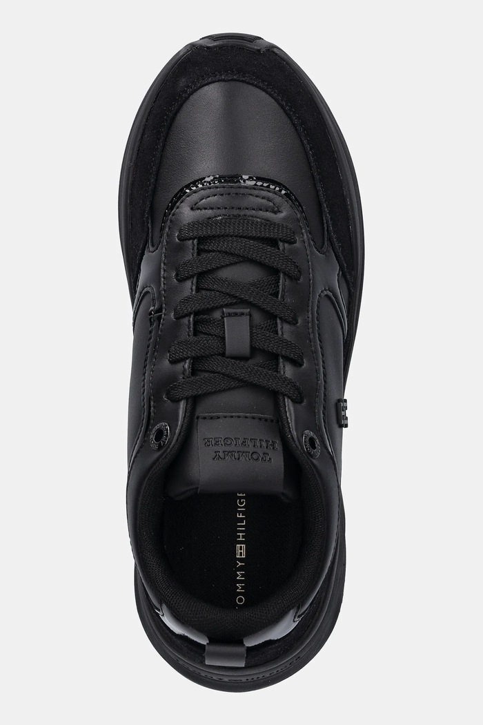 Tommy Hilfiger sneakers din piele TH CHUNKY RUNNER PATENT negru FW0FW08840