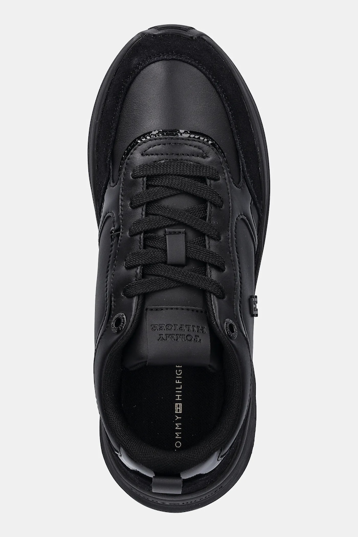 Tommy Hilfiger sneakers din piele TH CHUNKY RUNNER PATENT negru FW0FW08840