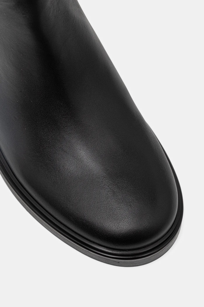 Kožené kozačky Tommy Hilfiger TH HORSEBIT RIDING LONG BOOT černá FW0FW08863