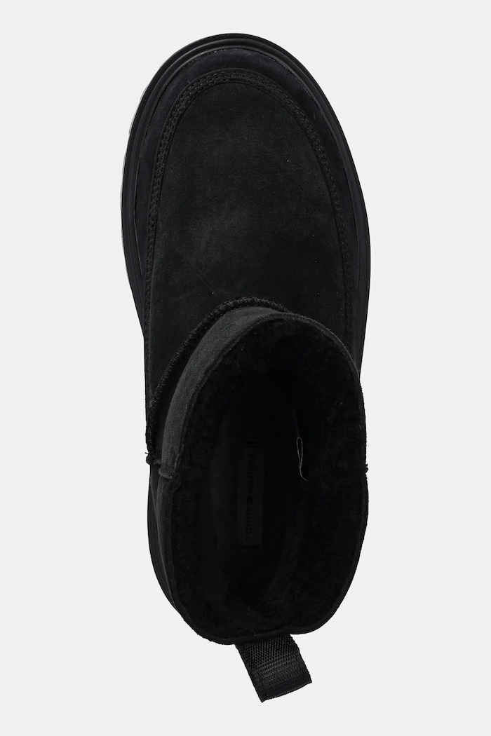 Semišové topánky Tommy Hilfiger REAL SHEARLING PULLON čierna FW0FW08997
