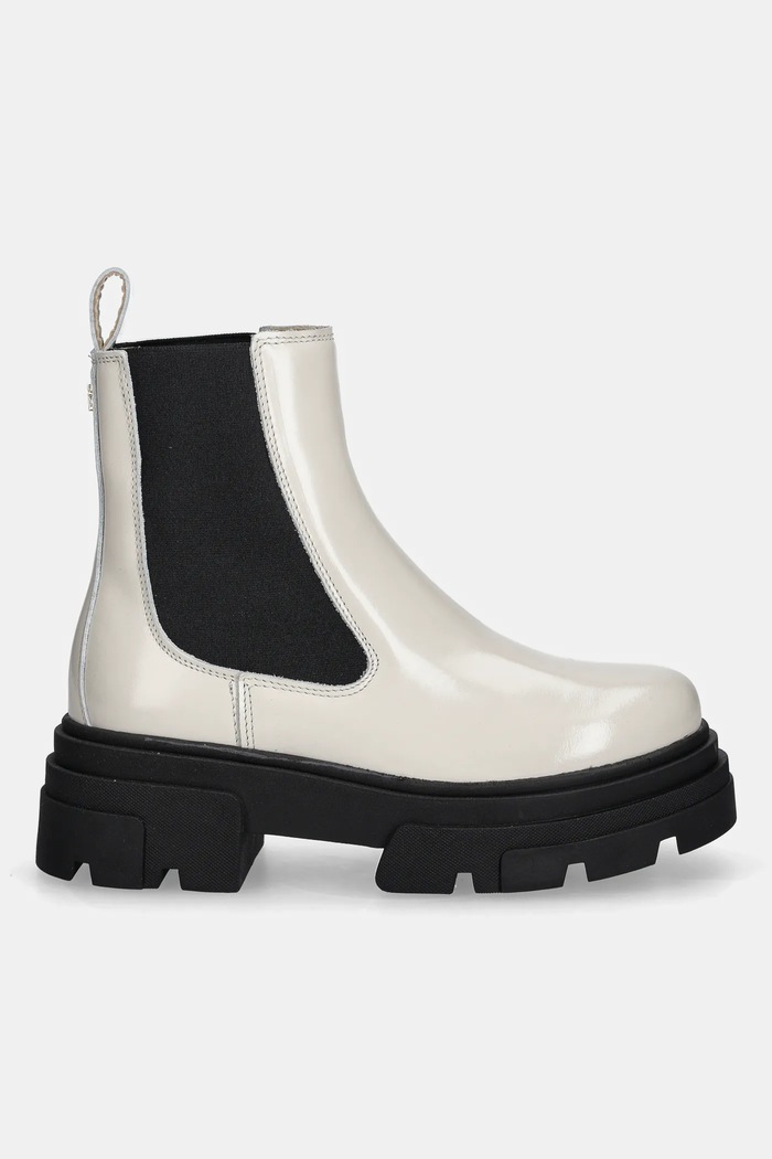 Kožené topánky chelsea Tommy Hilfiger TH SHINY LEATHER CHELSEA FW0FW09042 béžová AW25