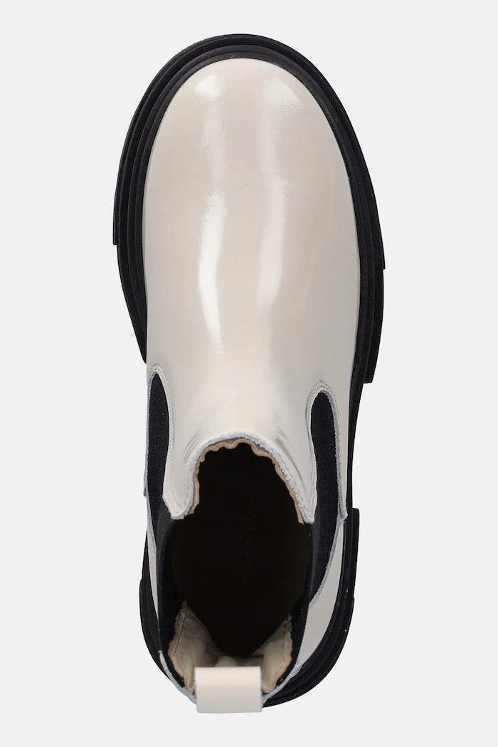 Kožené topánky chelsea Tommy Hilfiger TH SHINY LEATHER CHELSEA béžová FW0FW09042