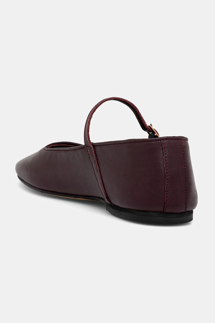 Obuv Kožené balerínky Tommy Hilfiger SMOOTH LEATHER MARYJANE FW0FW09152 burgundské