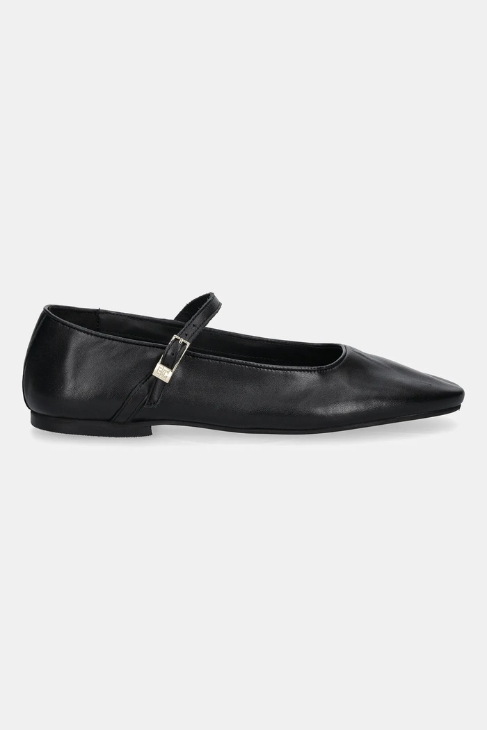 Kožené balerínky Tommy Hilfiger SMOOTH LEATHER MARYJANE FW0FW09152 čierna AW25