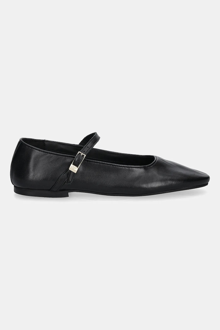 Kožené balerínky Tommy Hilfiger SMOOTH LEATHER MARYJANE FW0FW09152 čierna AW25