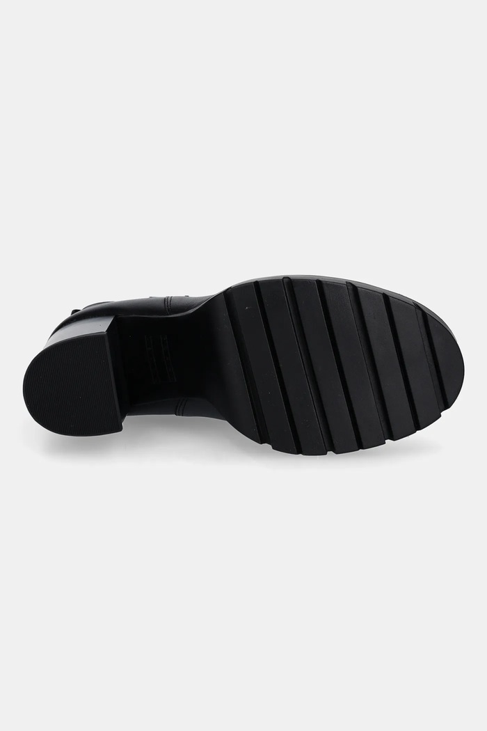 Kožené členkové topánky Tommy Jeans TJW LEATHER HEEL BOOT EN0EN02831 čierna