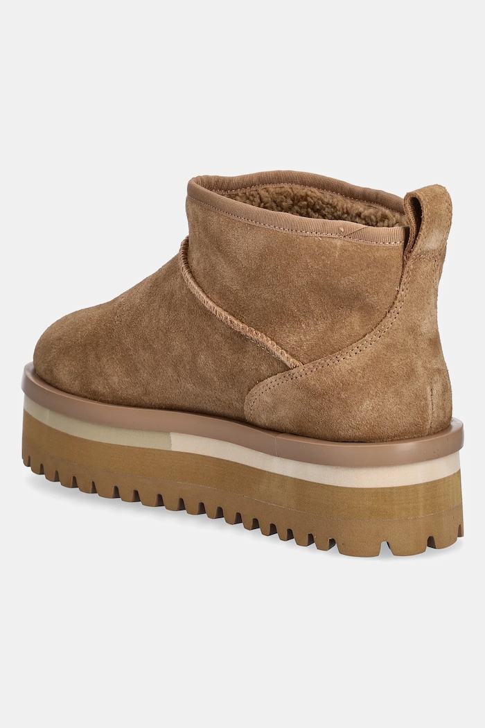 Încălțăminte Tommy Jeans cizme de zăpadă din piele întoarsă TJW FLATFORM SNOW BOOT SUEDE EN0EN02841 bej