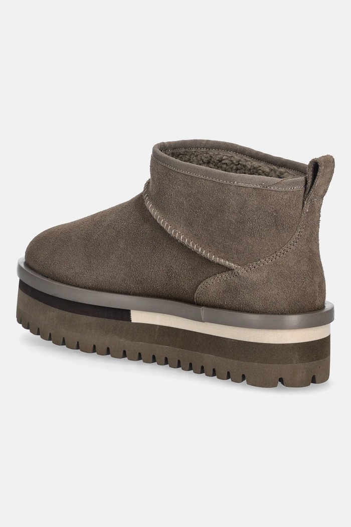 Obuv Semišové snehule Tommy Jeans TJW FLATFORM SNOW BOOT SUEDE EN0EN02841 zelená