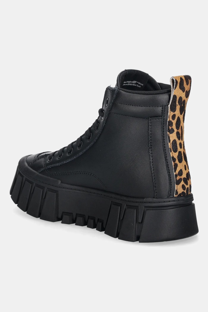 Obuv Kožené tenisky Tommy Jeans TJW VULC FLATFORM LEOPARD EN0EN02858 čierna