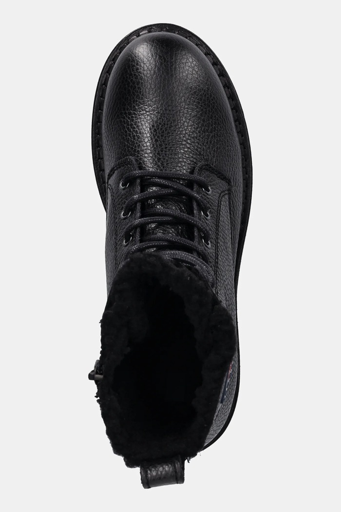 Kožené členkové topánky Tommy Jeans TJW URBAN LACEUP BOOT WL čierna EN0EN02906