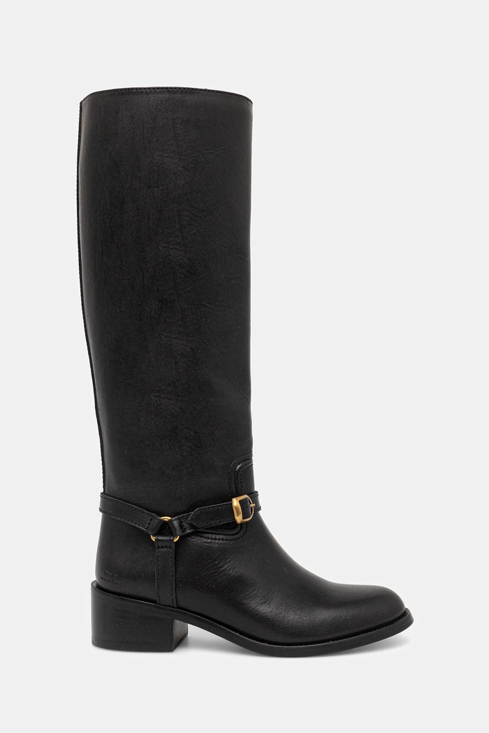 Kožne čizme Polo Ralph Lauren Riding Boot 818963422002.001 crna AW25