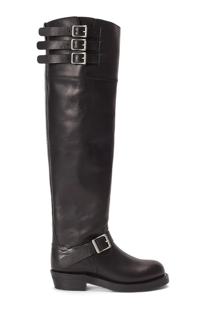 Kožené čižmy Polo Ralph Lauren Biker Boot usňová koža čierna 818973063001.001