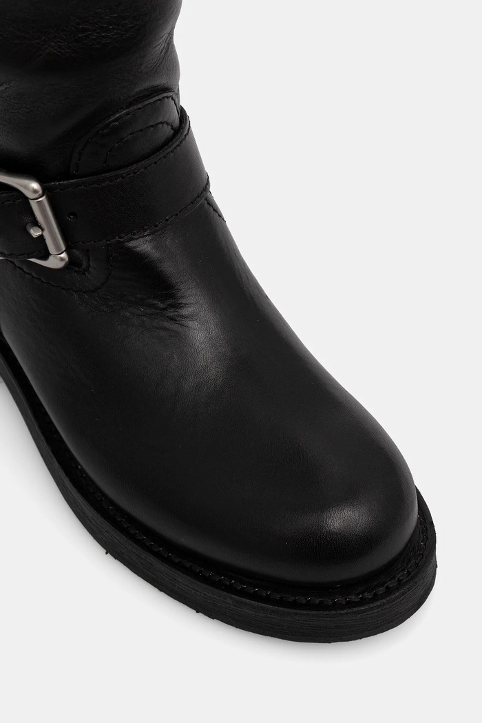 Kožené čižmy Polo Ralph Lauren Biker Boot čierna 818973063001.001