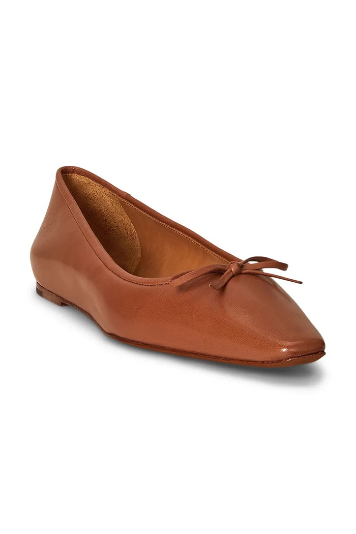 Kožené balerínky Polo Ralph Lauren Pointed Ballet 818973066001.250 hnedá AW25