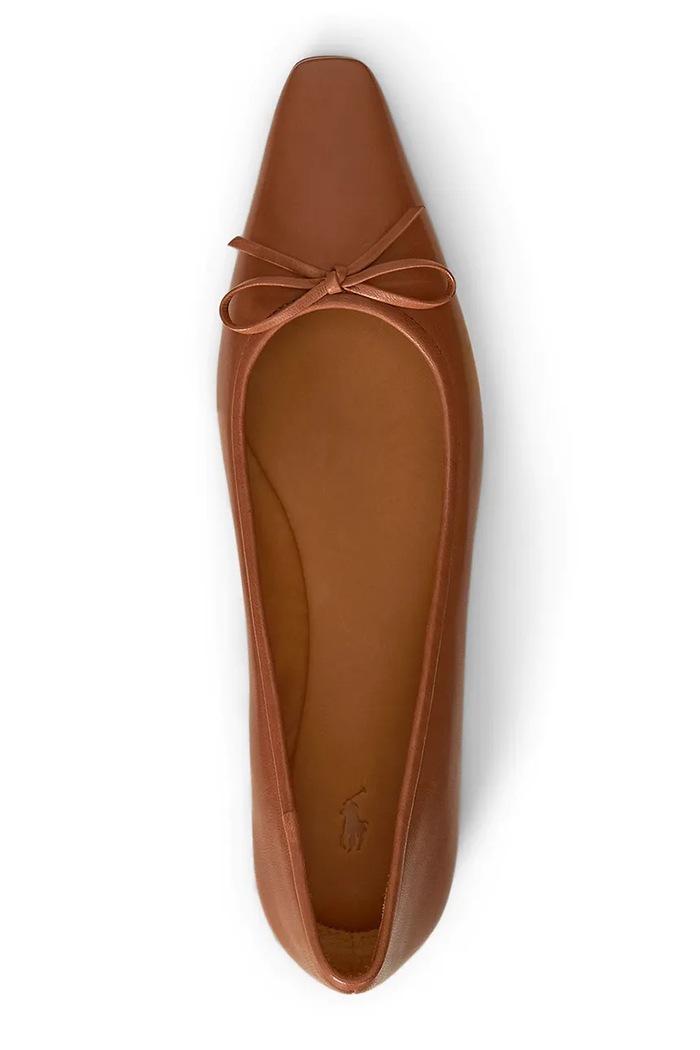 Obuv Kožené balerínky Polo Ralph Lauren Pointed Ballet 818973066001.250 hnedá