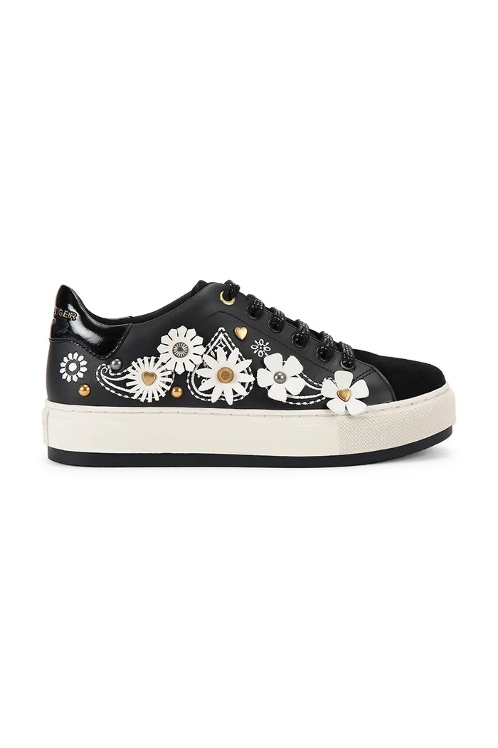 Tenisky Kurt Geiger London Laney Flower platforma černá 4367905109.BLKCOMB