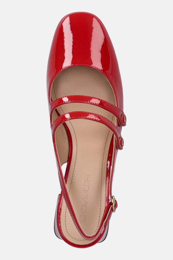 Usnjeni salonarji Coach Winley Slingback Mary Jane rdeča CAS42.PJ6