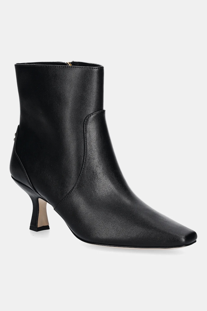 Kožne gležnjače Coach Sculpted C Kitten Heel Leather Bootie bez tople podstave crna CBP25.BLK