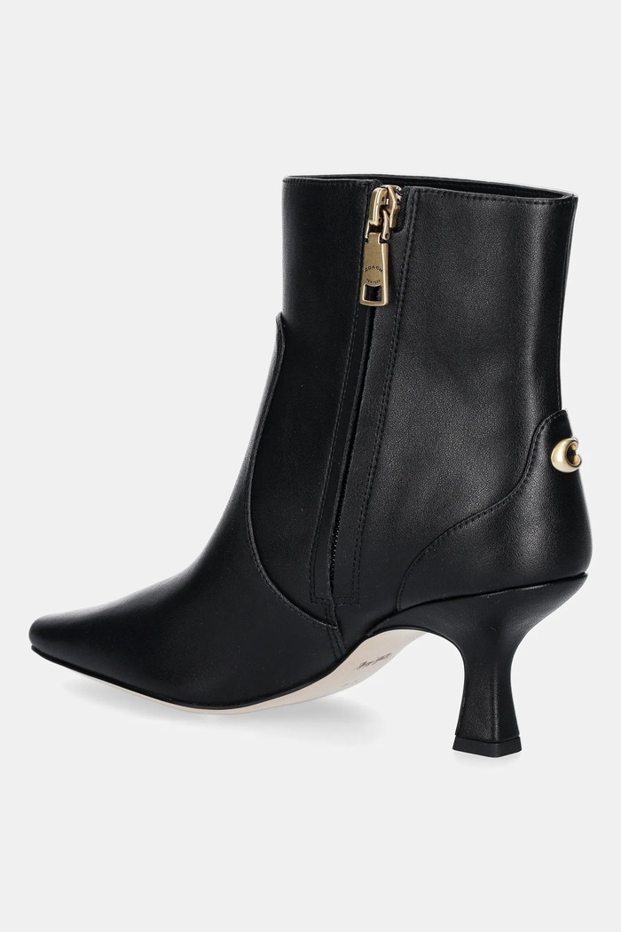 Obuća Kožne gležnjače Coach Sculpted C Kitten Heel Leather Bootie CBP25.BLK crna