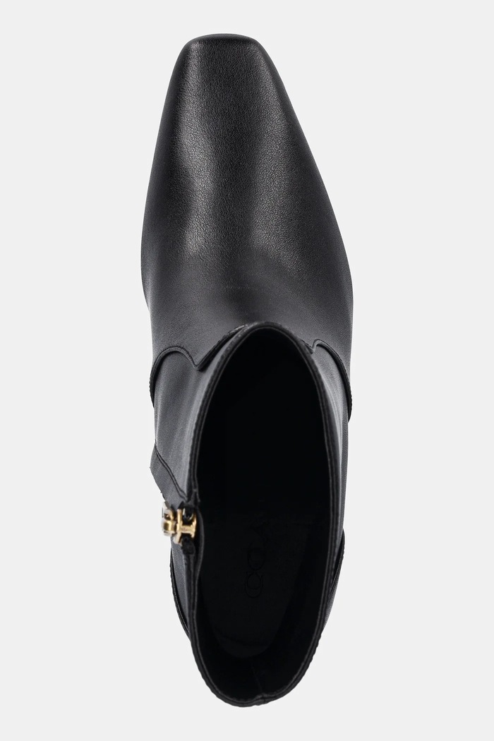 Kožne gležnjače Coach Sculpted C Kitten Heel Leather Bootie crna CBP25.BLK