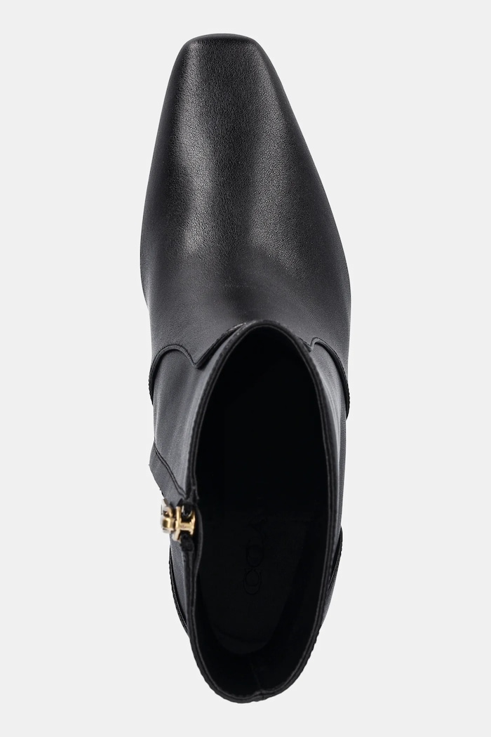 Kožne gležnjače Coach Sculpted C Kitten Heel Leather Bootie crna CBP25.BLK