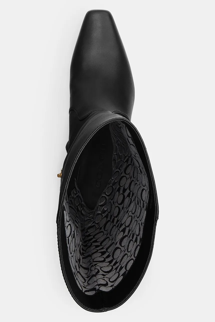 Coach kozaki skórzane Sculpted C Kitten Heel Leather Boot czarny CBP30.BLK