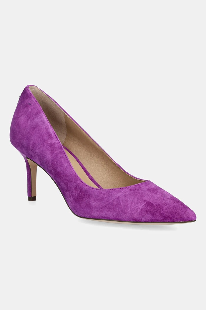 Велурени обувки с тънък ток Lauren Ralph Lauren Lanette висок виолетов 802962173004.500