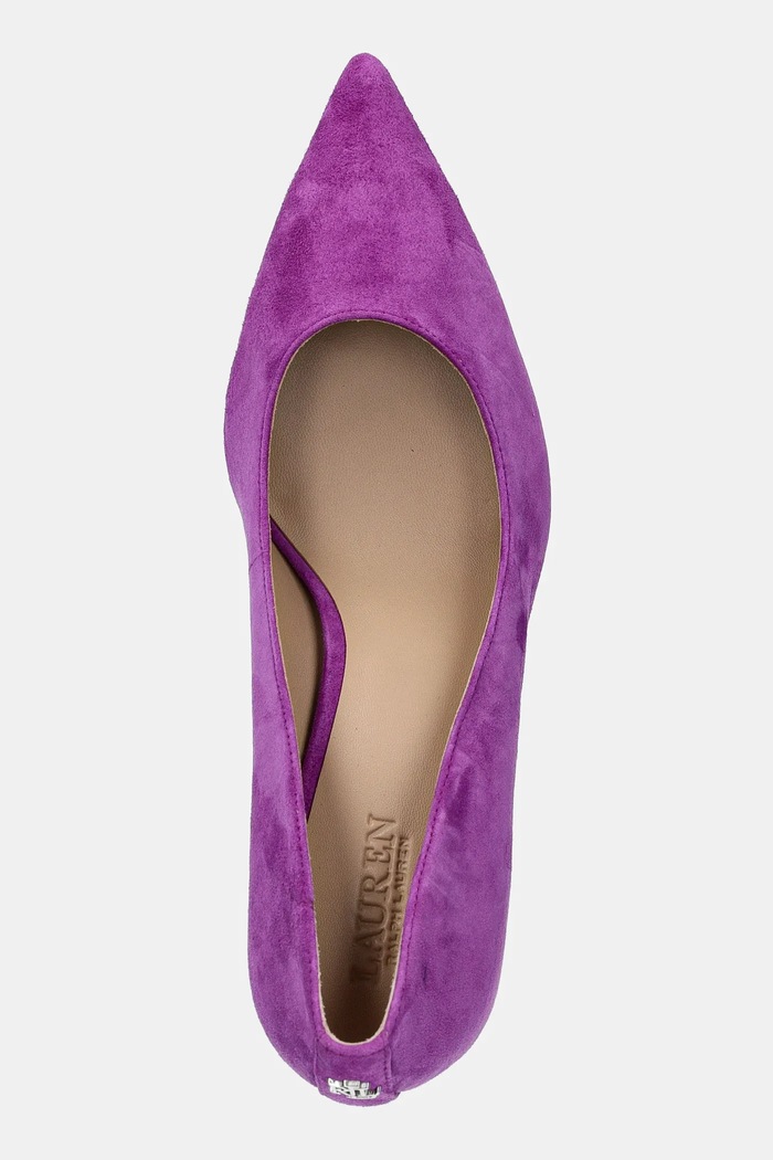 Велурени обувки с тънък ток Lauren Ralph Lauren Lanette виолетов 802962173004.500