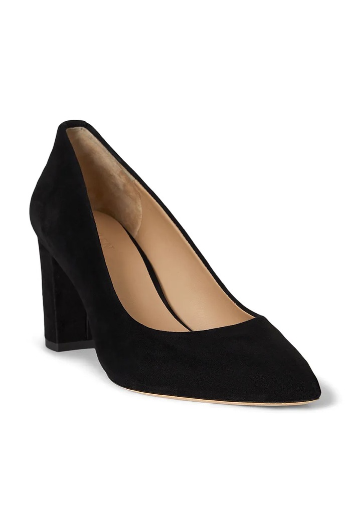 Lauren Ralph Lauren tocuri din piele întoarsă Lanette Blkh 802967743001.001 negru AW25