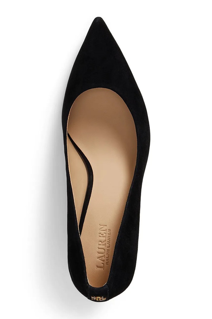 Încălțăminte Lauren Ralph Lauren tocuri din piele întoarsă Lanette Blkh 802967743001.001 negru