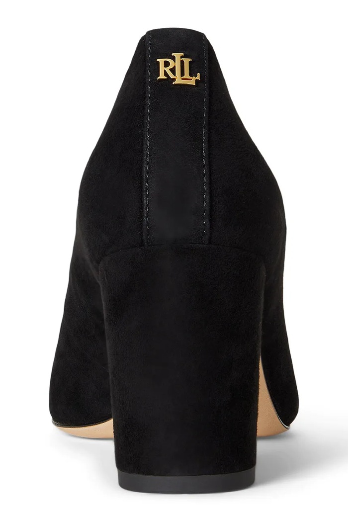 Lauren Ralph Lauren tocuri din piele întoarsă Lanette Blkh negru 802967743001.001