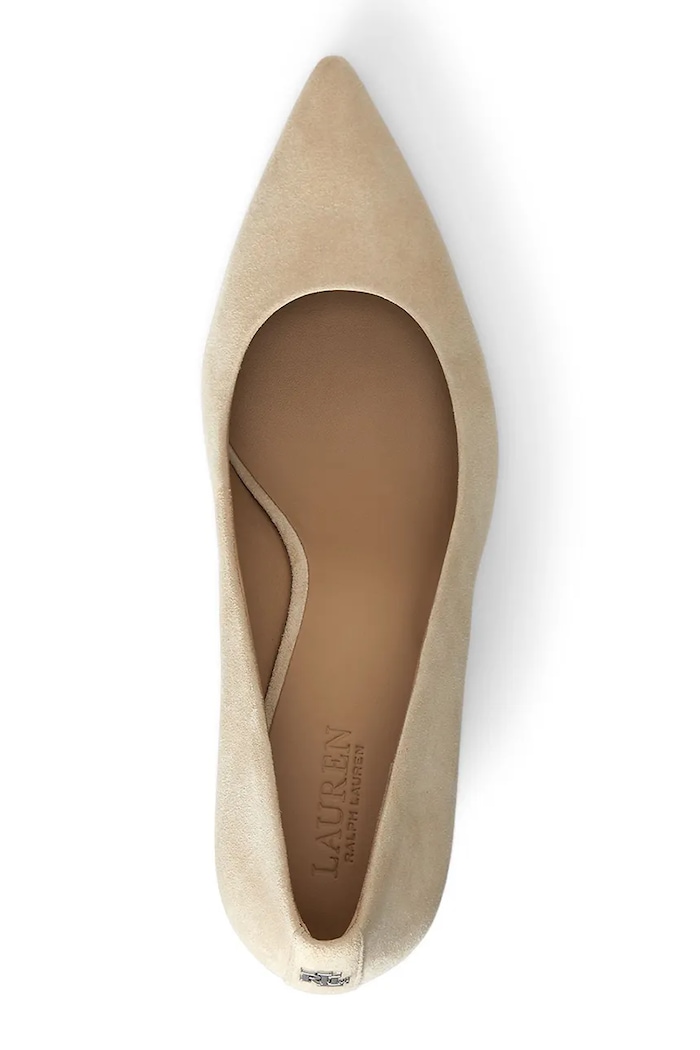 Încălțăminte Lauren Ralph Lauren tocuri din piele întoarsă Lanette Blkh 802967743003.101 bej