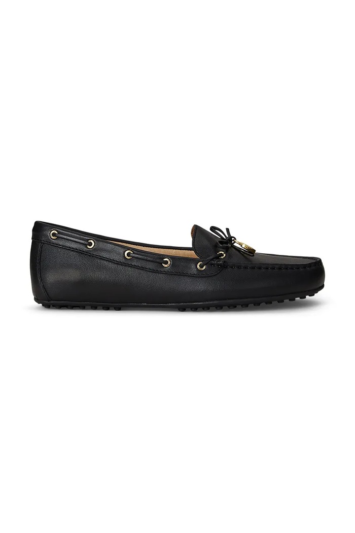 Kožené mokasíny Lauren Ralph Lauren Wylie usňová koža čierna 802967751001.001