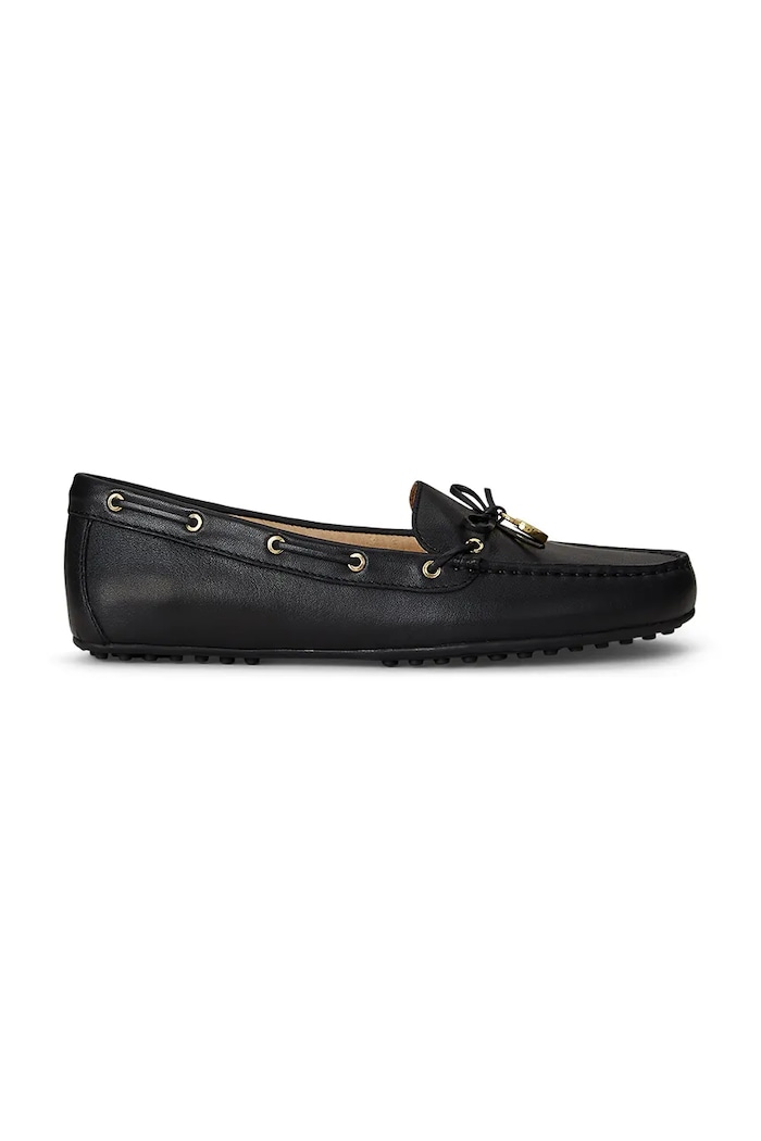 Lauren Ralph Lauren mokasyny skórzane Wylie płaski czarny 802967751001.001