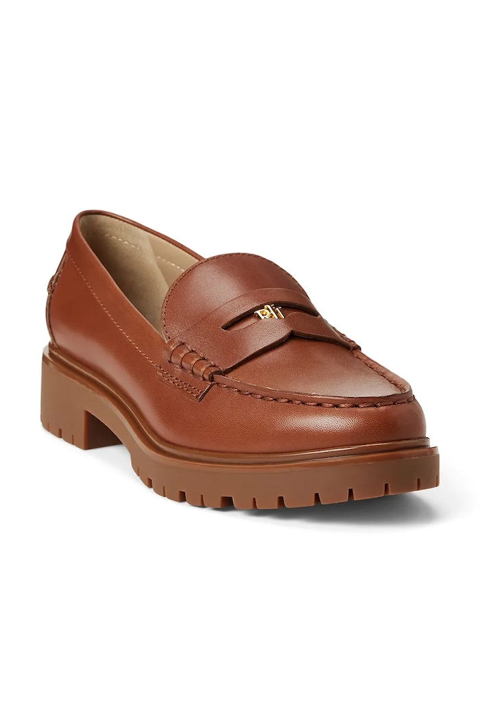 Кожаные мокасины Lauren Ralph Lauren Marli 802967752002.200 коричневый AW25