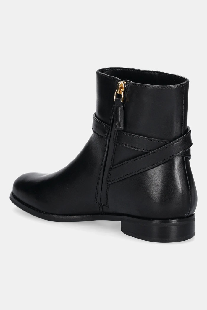 Cipők Lauren Ralph Lauren bőr csizma Brooke Bt 2 802967768001.001 fekete