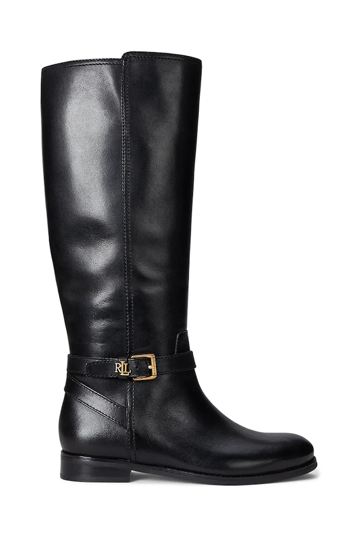 Lauren Ralph Lauren kozaki skórzane Brooke Tll 2 płaski czarny 802967769001.001