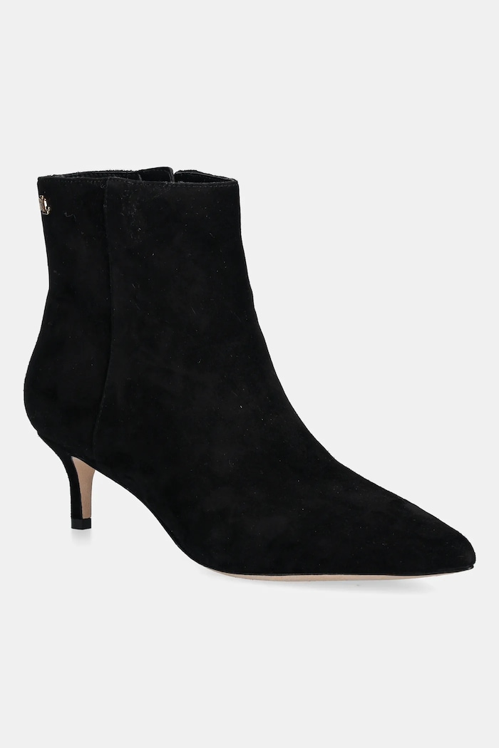 Lauren Ralph Lauren cizme din piele întoarsă Mckay Bt Hl 5-8 cm negru 802967779001.001