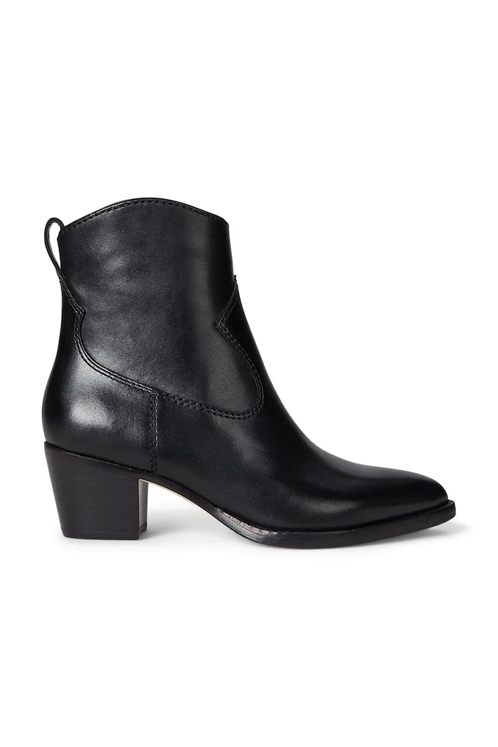 Lauren Ralph Lauren botki skórzane Harpher słupek czarny 802967822001.001
