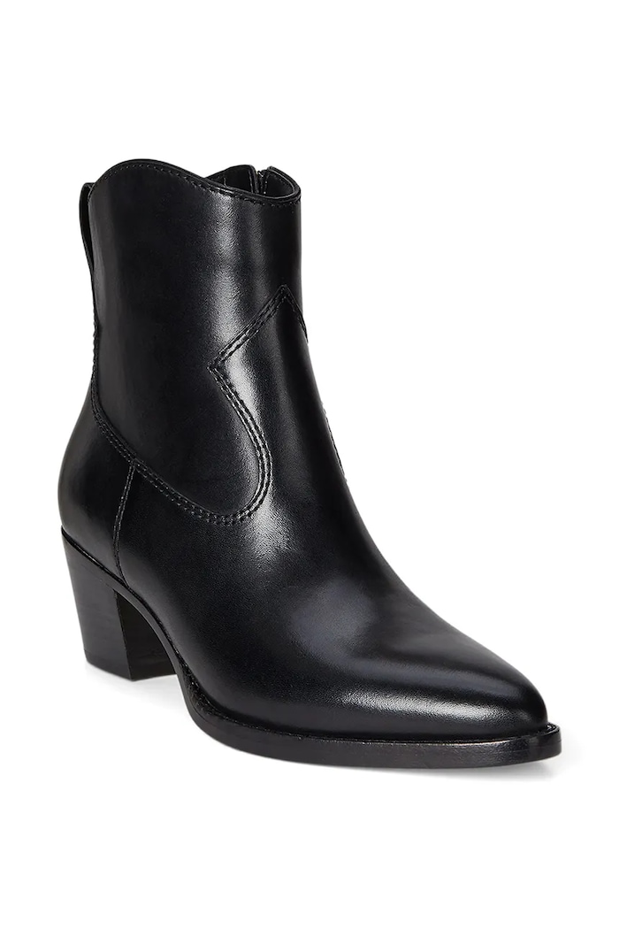 Lauren Ralph Lauren botki skórzane Harpher 802967822001.001 czarny AW25