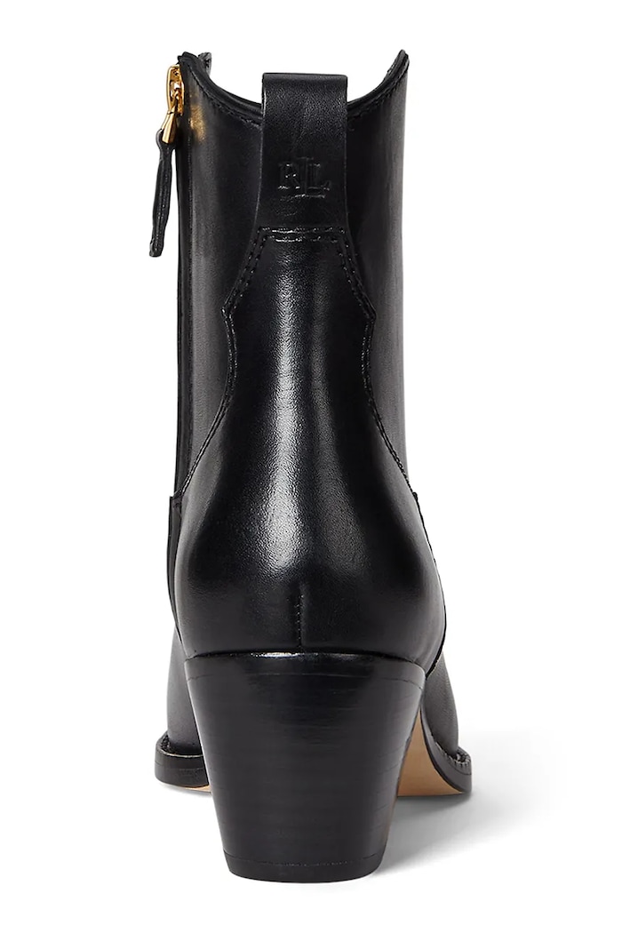 Obuwie Lauren Ralph Lauren botki skórzane Harpher 802967822001.001 czarny