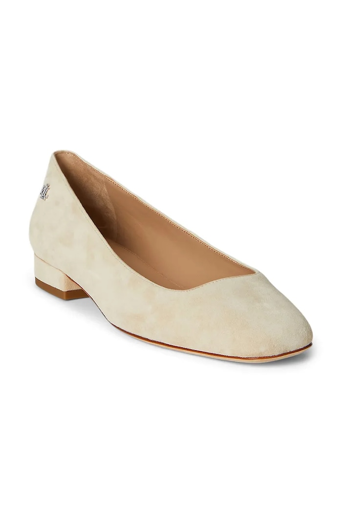 Lauren Ralph Lauren balerini din piele întoarsă Emellie Bllt 802974358001.101 bej AW25