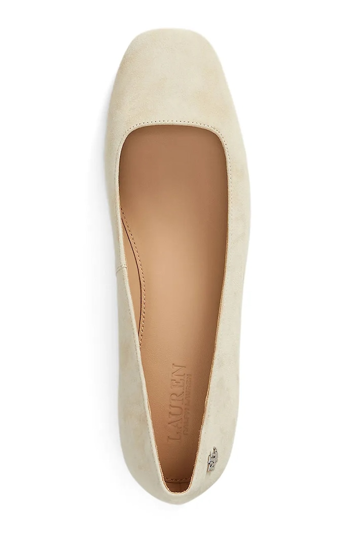 Încălțăminte Lauren Ralph Lauren balerini din piele întoarsă Emellie Bllt 802974358001.101 bej